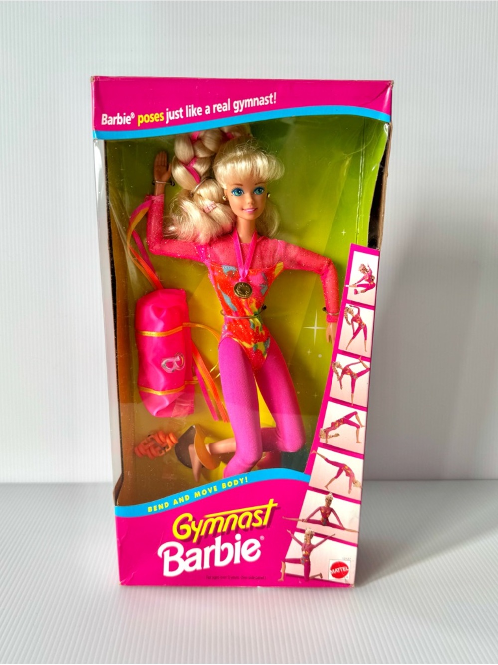 🩷NIB. Barbie Gymnast Doll in Bright Pink and Neon Accents